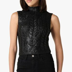 The Drop Women's "Skye" Metallic Cropped Cable-Knit Vest Plus Size 3X NWT